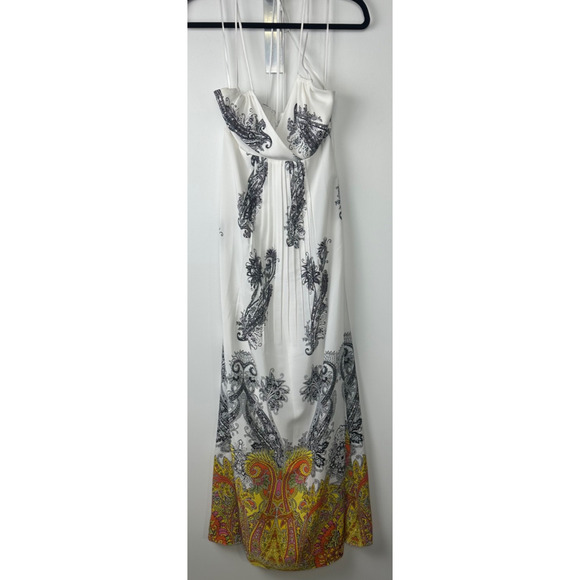 Cachè XS Wrap Double spaghetti Strap Halter Pleated Full Length Maxi Dress A39 - Picture 1 of 8